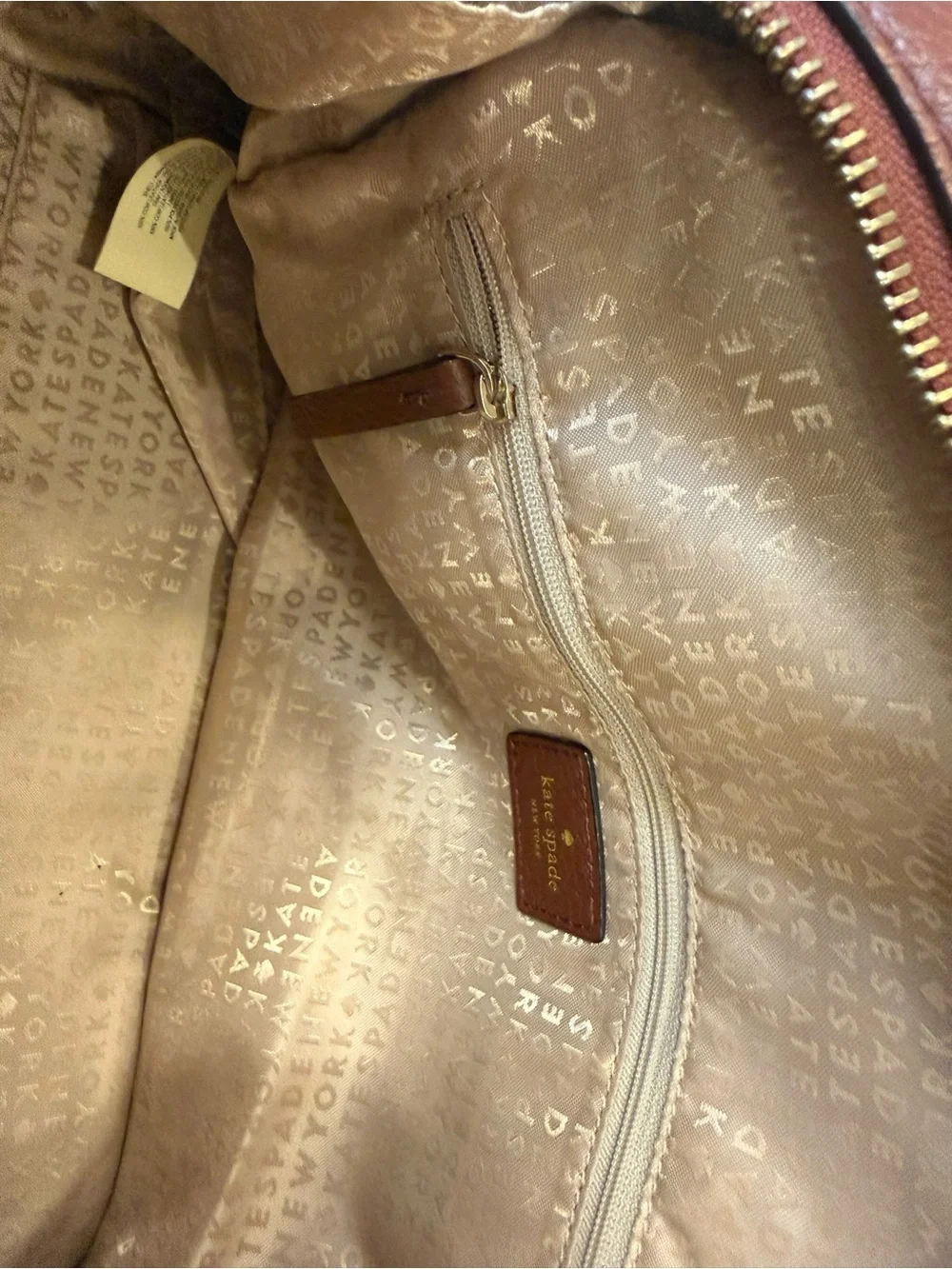 kate spade Chestnut Brown Pebbled Leather Satchel with Gold Hardware